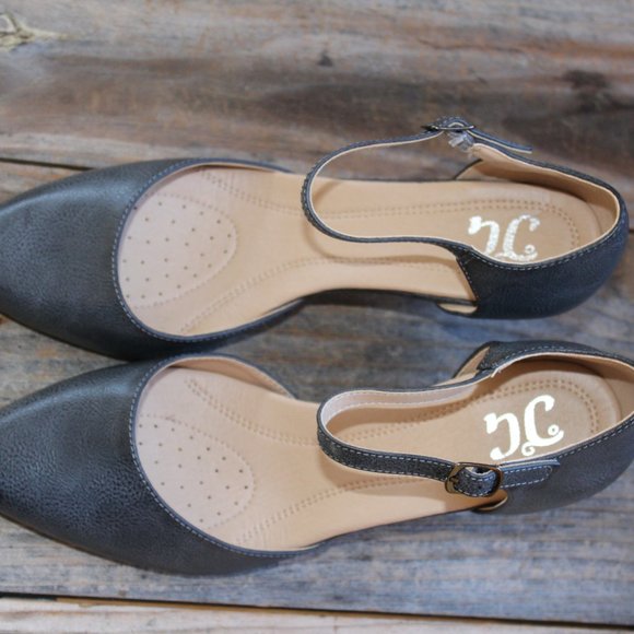 Journee Collection Bettie Tru Comfort ALMOND Toe Mid Heel Pumps Grey 9 NWOB - Picture 7 of 14